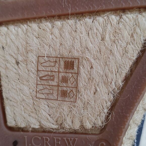 J. Crew Navy Blue Canvas Slip On Espadrilles Flats with Pink Cap Toe Size 6 - Picture 8 of 10